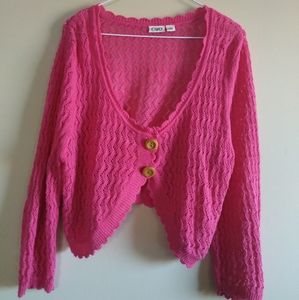 BOGO CATO Pink Cropped Knit Sweater Size Large
